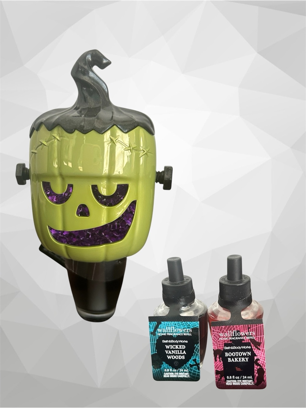 BATH & BODY WORKS Franken Pumpkin Wallflower Plug Bootown Bakery Wicked Vanilla